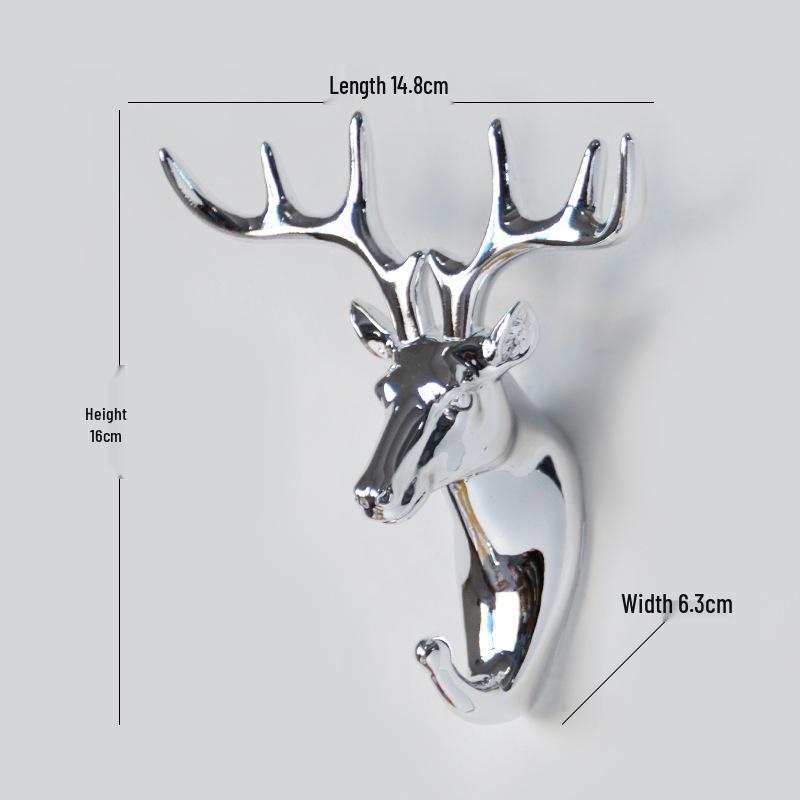 Deer Head Cartoon Wall Hook - New Creative Punch-Free Design for Home Decoration