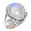 Natural Rainbow Moonstone Gemstone 925 Solid Silver Jewelry Ring Size 10 k4R45