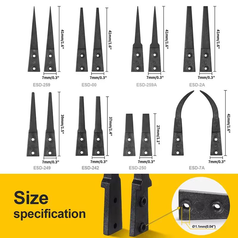 Precision Anti Static Esd Tweezers Replaceable Tips Conductive Plastic Head Tweezers For Electronic Soldering