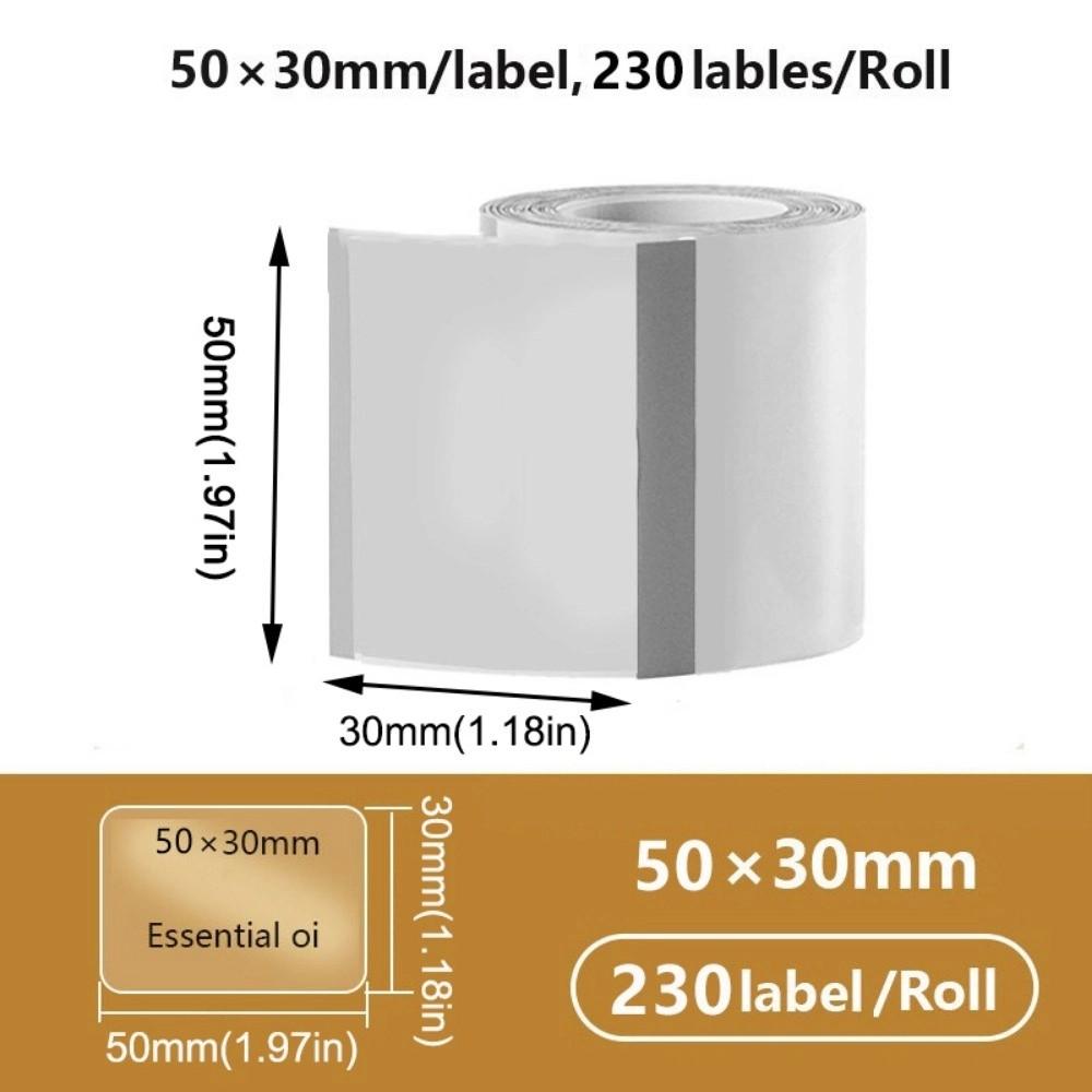 230Pcs Transparent Blank Label Sticker DIY Thermal Printing Paper Name Tag Sticker  Classroom