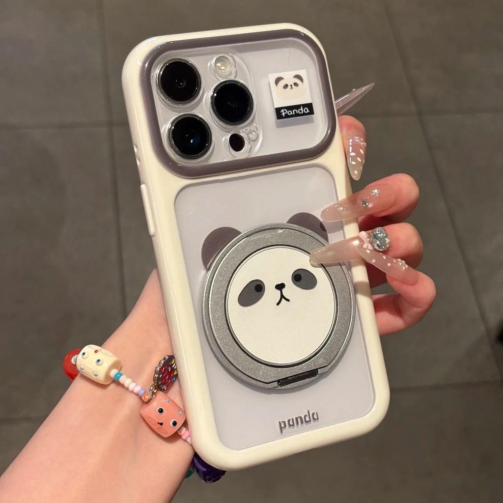 Cute Panda Rotating Bracket for iPhone11ProMax Mobile Phone Case Cute Apple 11/11 Case
