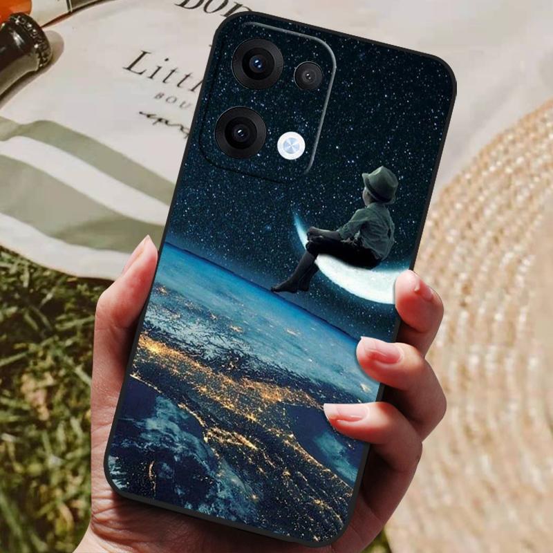 For Oppo Reno 13 Pro Case Black Silicone TPU Soft Phone Cover for Coque ppo Reno13 Pro 13Pro 5G Protective Back Shells Fundas