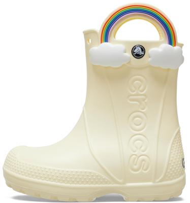 Crocs Kinder Handle It Regenbogenstiefel, Buttercreme, 21cm