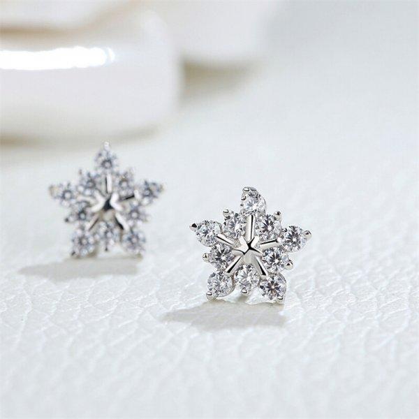 

Exquisite Sparkling Zircon Snowflake Earrings For Women Shiny Rhinestone Imitation Pearl Earrings Christmas Party Jewelry Gifts