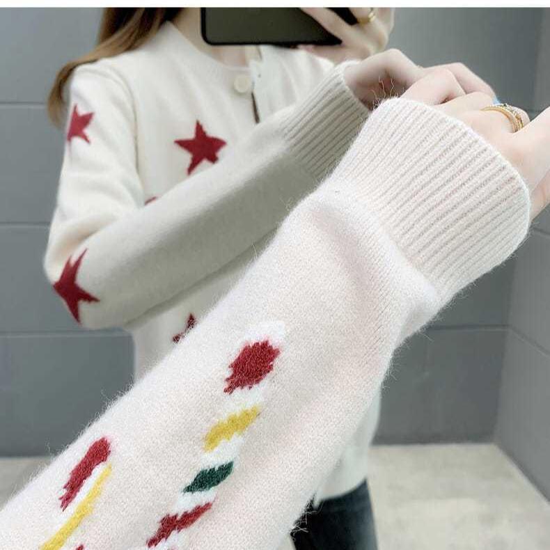 Women's Sweater Cardigans Spring Solid Sweater Coat Chic Korean Style Casual Cardigans Sweater