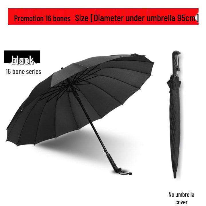 Extra-Large Windproof 24-Rib Umbrella - Double-Person Golf Umbrella with Long Handle, Business Design, Ideal for Rainstorms and Colorful Logos.