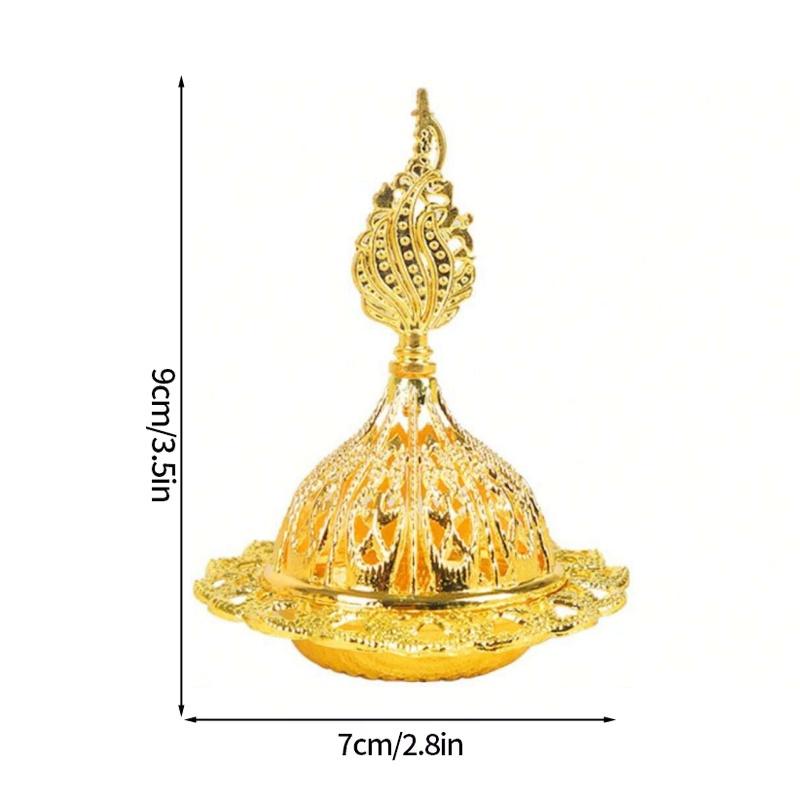 

Мини-корона ретро медный ажурный держатель для благовоний золотистый арабский держатель для благовоний украшение для дома сандаловое дерево курильница