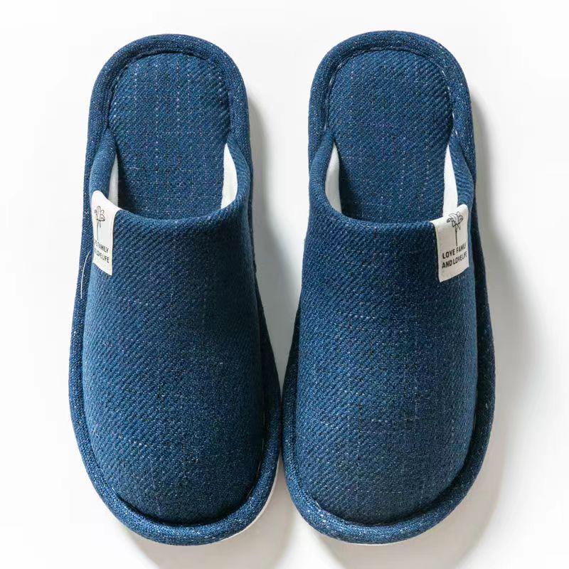 Winter Warm Linen Slippers - Soft, Non-slip, Closed Toe for Men & Women
