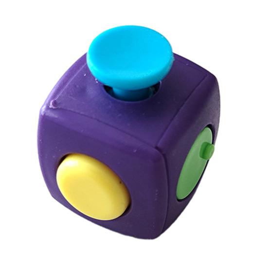 

Stress Relief Clicker Cube Toy Portable Anti-Anxiety Relaxation Cube Home Office Silent Calming Cube Sensory Toy синий