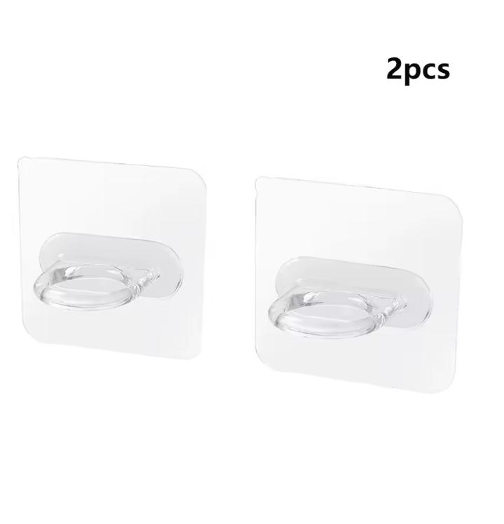 5/10pcs Ring Hook Transparent Tape Storage Perforation-Free Body Wash Toilet Storage Supplies Waterproof And Rust Resistant