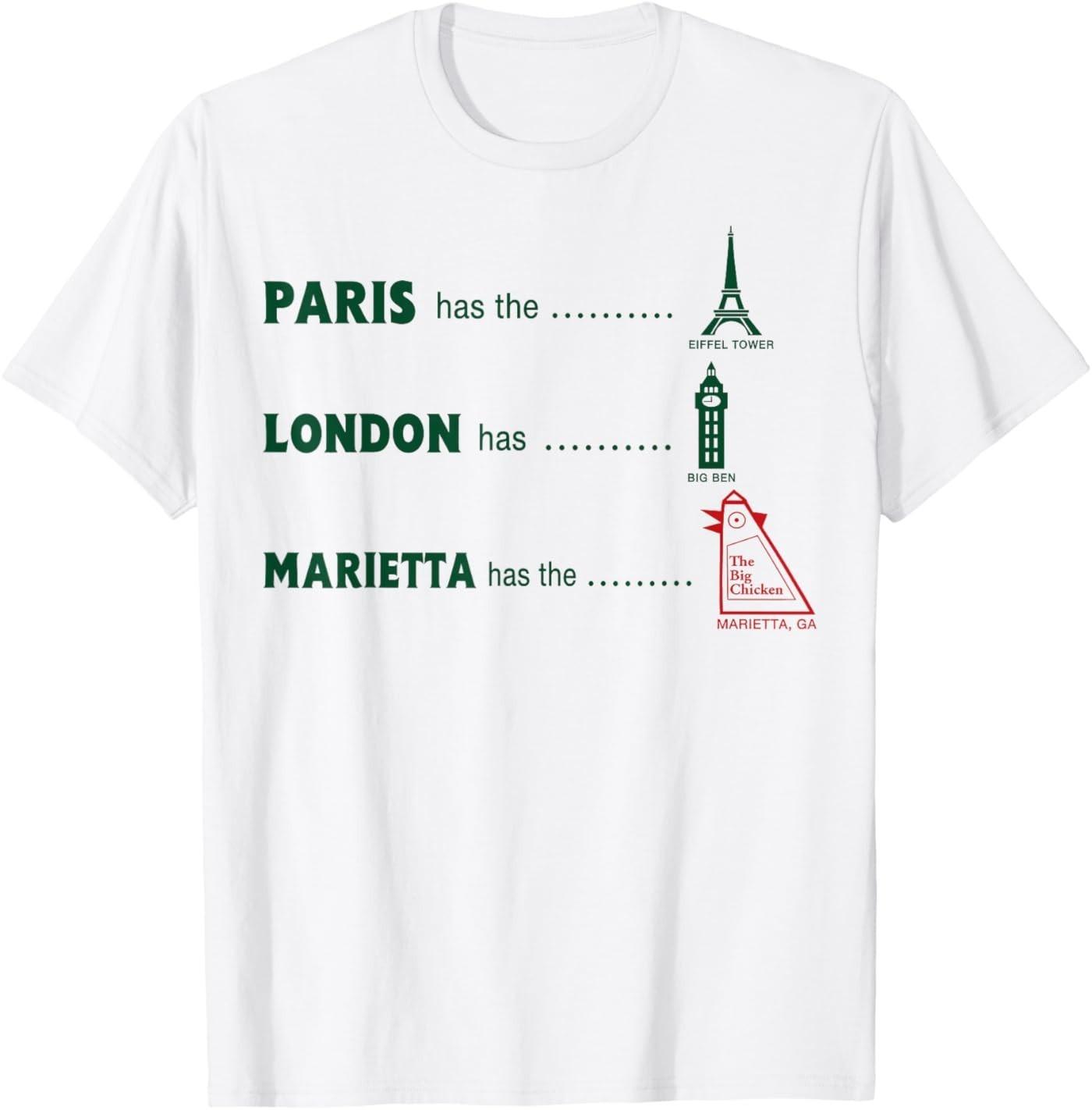 Paris Has The Eiffel London Has Marietta Has The Big Chicken T-Shirt S разноцветный