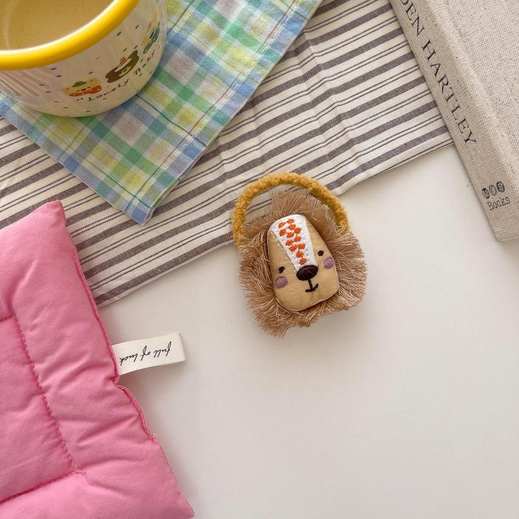 Koreanische Cartoon-Stoff-Baumwoll-Haargummis - Nicht-schädigende elastische Haaraccessoires für Mädchen, perfekt für Herbst und Winter