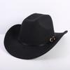 Popular European and American Fashion OL Style One-word Cowboy Hat Men's and Women's High-end Top Hat Jazz Hat Felt Hat