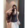 Spicy Girl Niche Twisted Halter Crop Top: Backless, Pleated, Sleeveless, Trendy Design