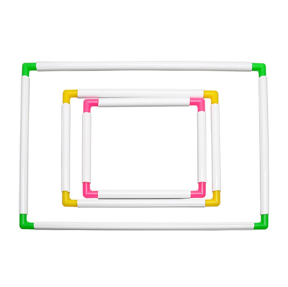 Clip-on Handheld Plastic Embroidery Hoop Frame with Stand and Ribbon Tools for Cross-stitch and Su Embroidery