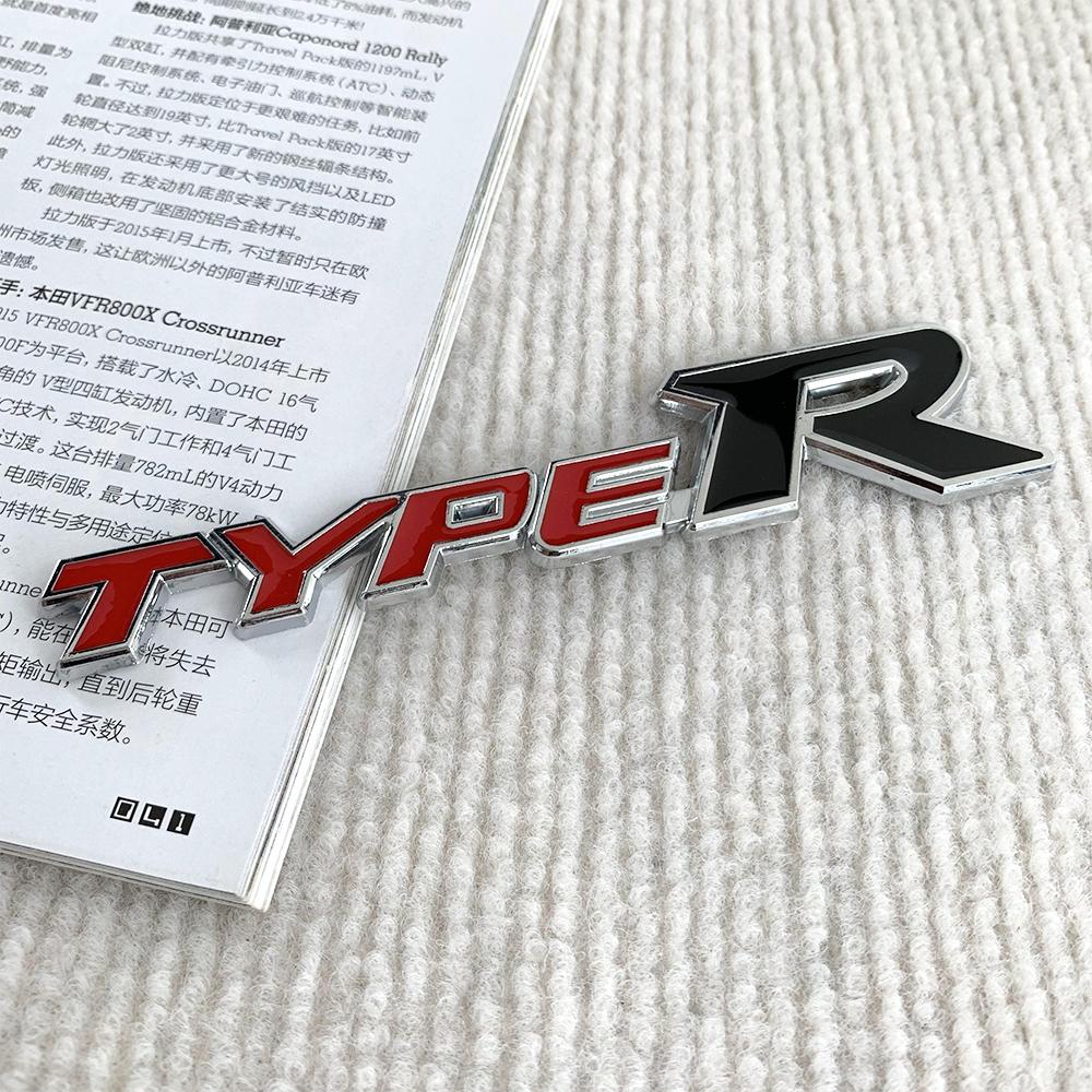 3D-Metall-Emblem für den vorderen Kühlergrill des Autos, R-Typ, Aufkleber mit Logo für Honda CIVIC FD2 FD FA 5 Mugen