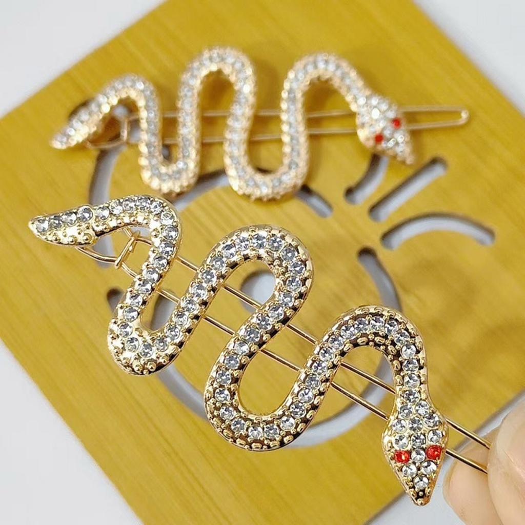 Luxurious Rhinestone Snake Hair Clip For Women With Unique Designs Elegant Hair Styling Accessories Side Clip Hair Pin