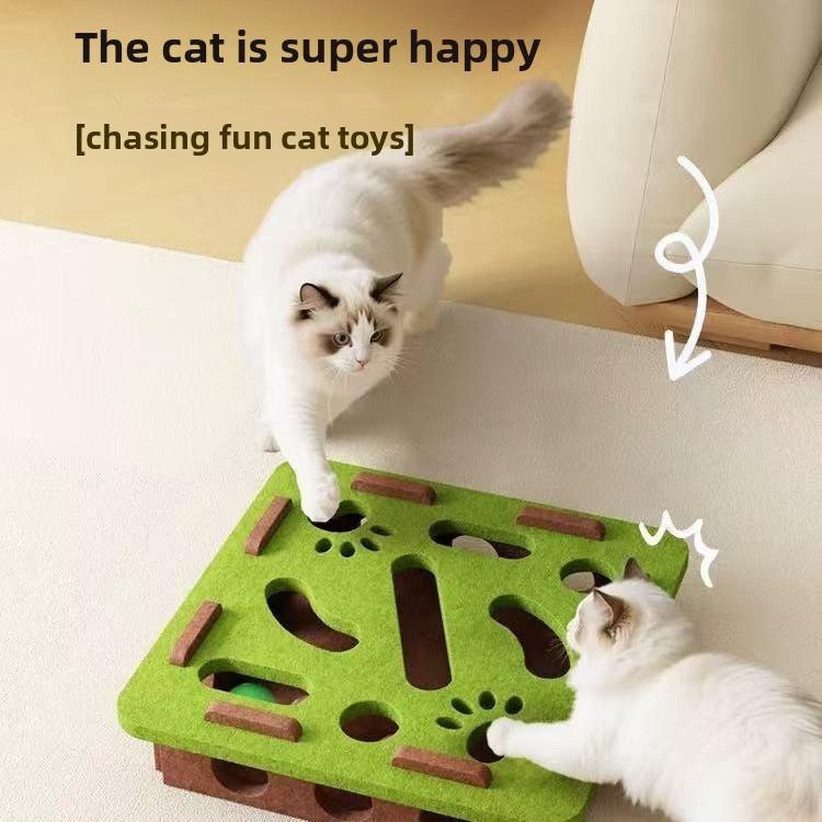 Feather Felt Cat Toy Set With Maze Balls For Interactive Play And Intelligence Development
