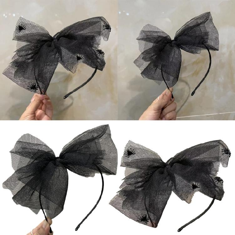 Vintage Gothic Lace Bow Headband Womens Headpiece Wedding Halloween Headwear