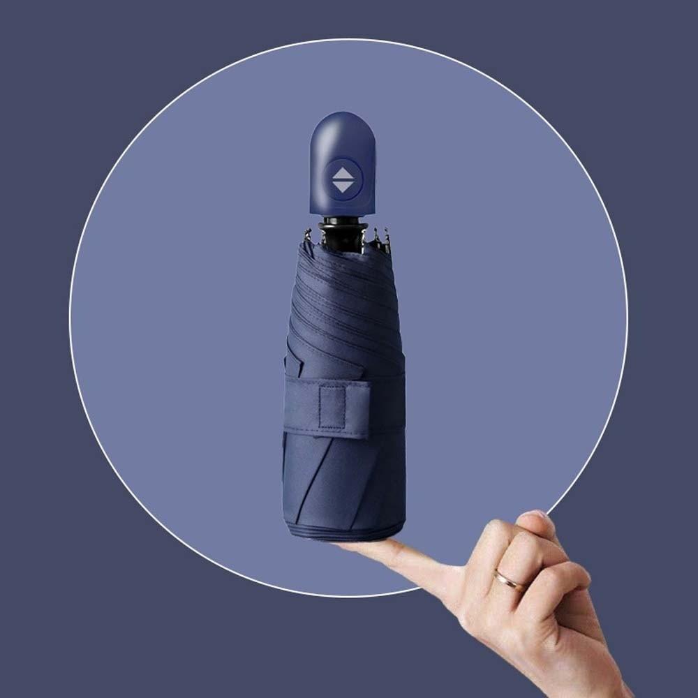 Lightweight Automatic Pocket Umbrella UV Protection Solid Color Dual-use Folding Umbrella Portable High-end