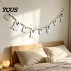 Ghost Halloween Garland 2 Pcs 7.5FT Garland, Felt Pumpkin Bat Skull with Banner Decoration Wood Beads, Party Hanging for Fireplace Doorway Indoor