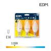 Kit 3 LED Candle Bulbs E14 – 5W – 400lm – 3200K – Warm Light – 3.6x10cm - 98204