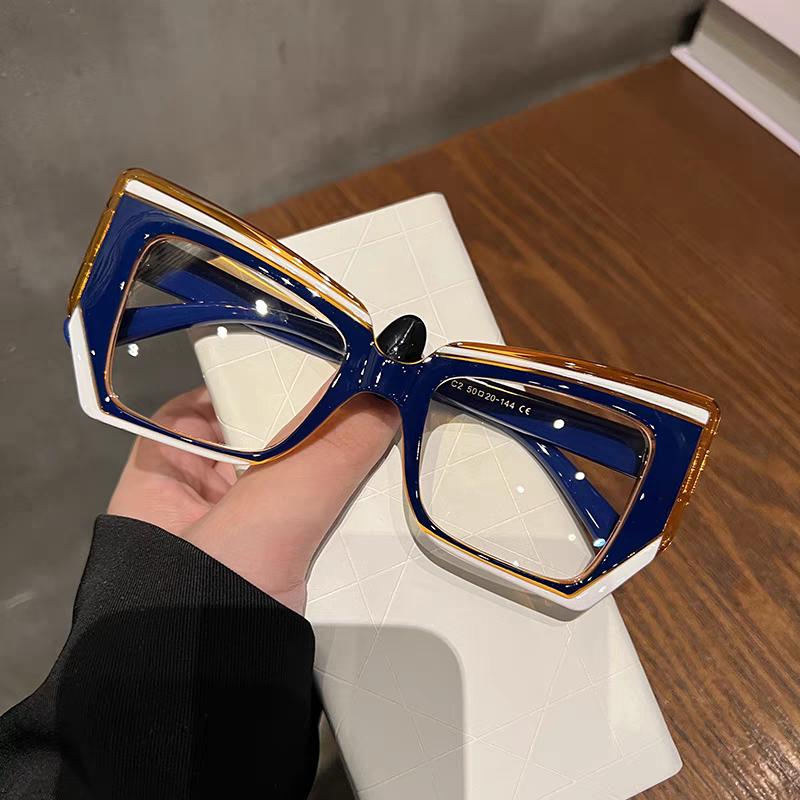 Katteøye Anti Blått Lys Briller Kvinner Trendy Polygonale Vintage Luksus Design Briller Damer Mote Irregulære Firkantede Briller