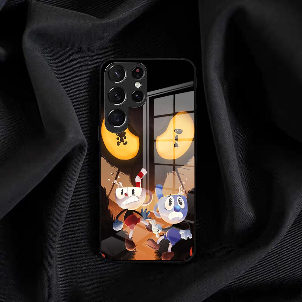 Hot Game C-cuphead Phone Case For Samsung S25 Edge Ultra S23 S22 S21 S20 Ultra Plus S24 Fe A54 A53 A25 Glass Cover