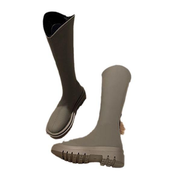 2025 New Matte Knight Boots Women's Thick Leg Boots Fat Mm Boots Tall Boots Fat Girl Large Size Women's Boots