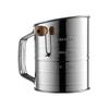 Stainless Steel Flour Sifter for Baking Powdered Sugar Shaker/Dispenser with Rotary Hand Flour Strainer Pastry Tools