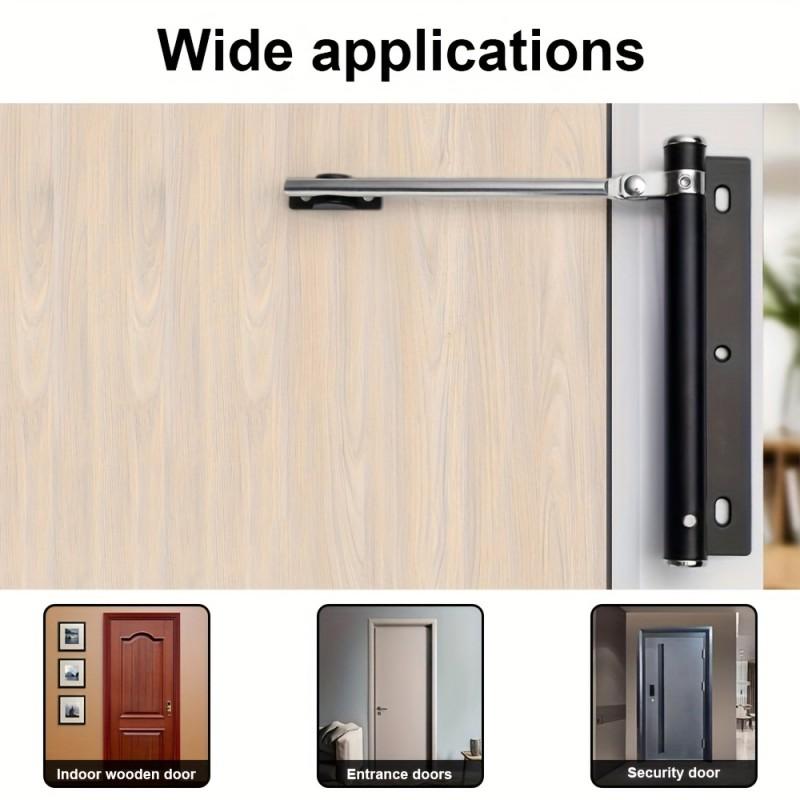 2pcs Lightweight Stainless Steel Automatic Door Closer Device ls Quiet AndSuitable For Residential Use With Screw Accessories