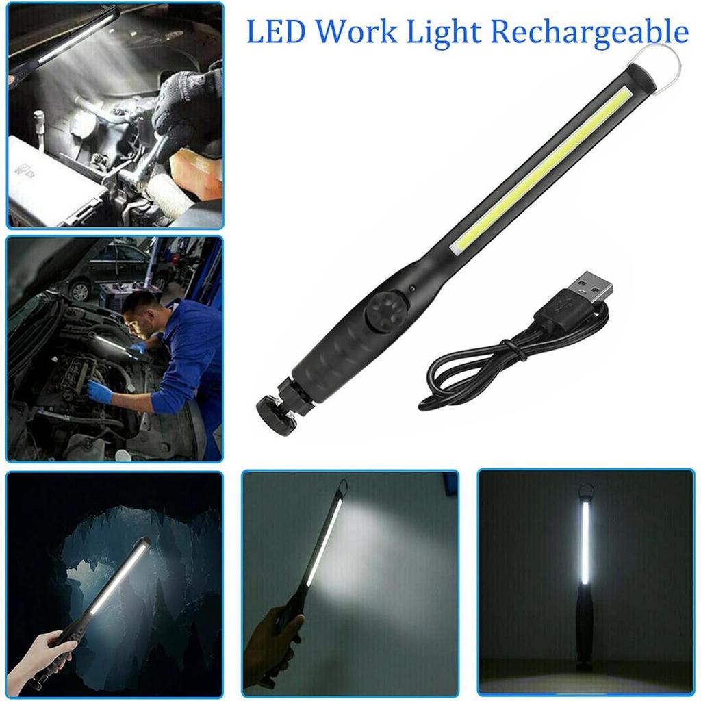 Led Waterproof Work Light 360°Rotating Angle Usb Work Light Strong Magnetic Rechargeable Cob Portable Work Lights Repair Vehicle