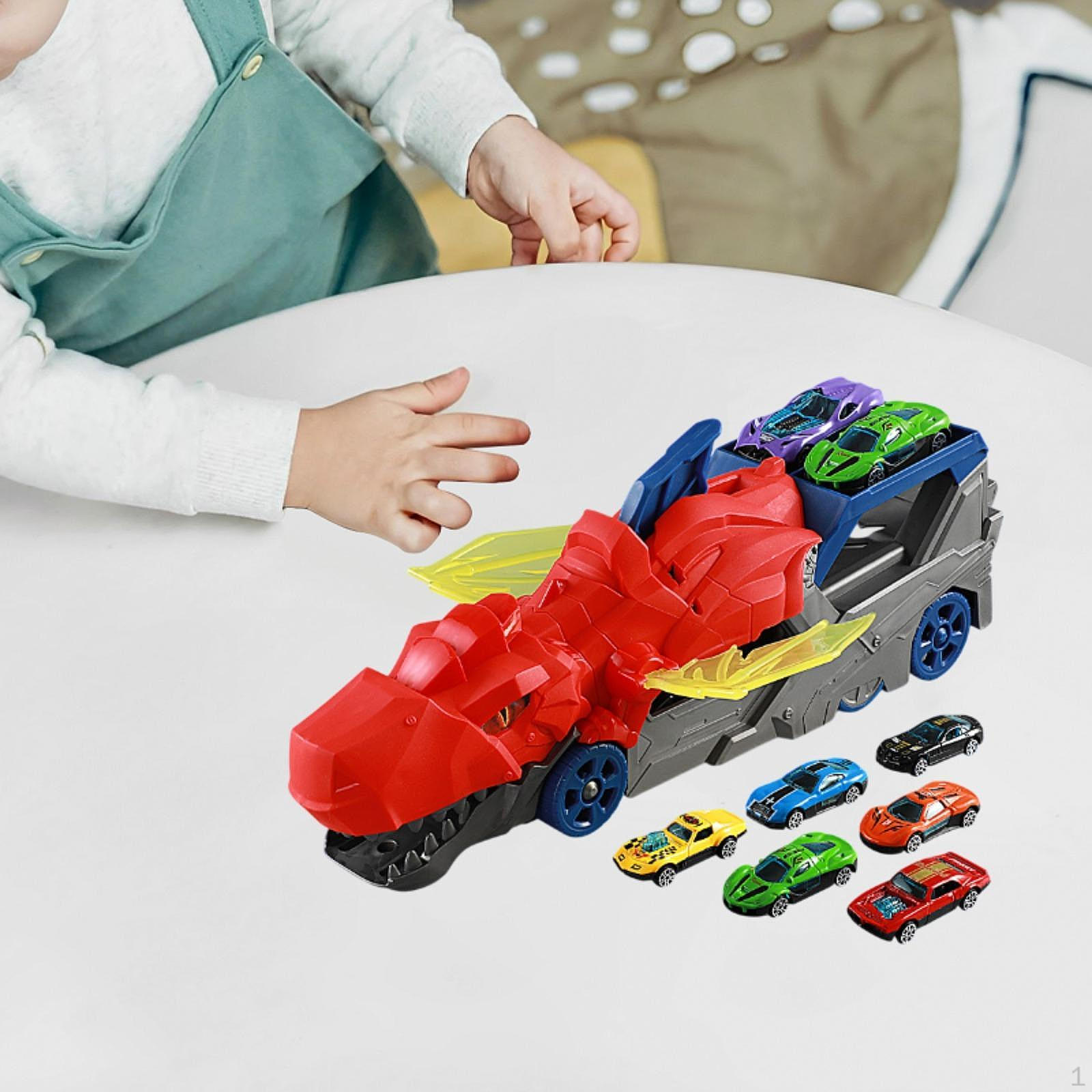 

Игрушечный набор для гоночных трасс Dinosaur Launch Transporter Launcher Vehicle Playset red with 6 car