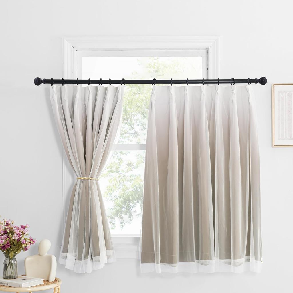 NICETOWN Blackout Gradient Drape Divider Perfect for Bedrooms and 100cm Wide x 110cm Set of 2 Curtains, Curtains, Curtains, Double-Layer Curtains,