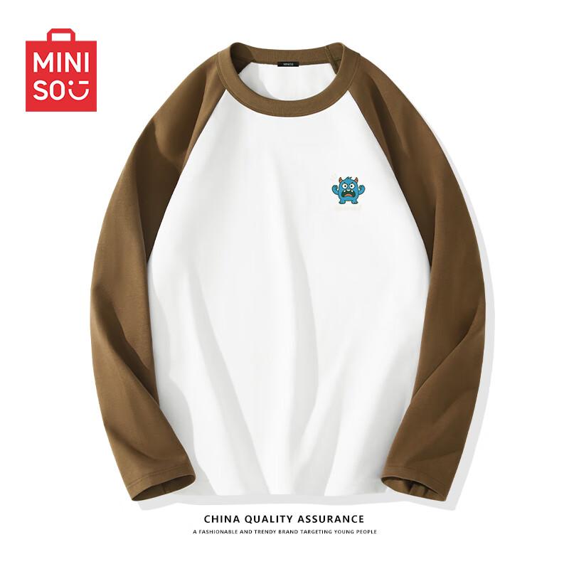 MINISO Men s Roaring Monster Print Raglan Long Sleeve T-Shirt 3XL