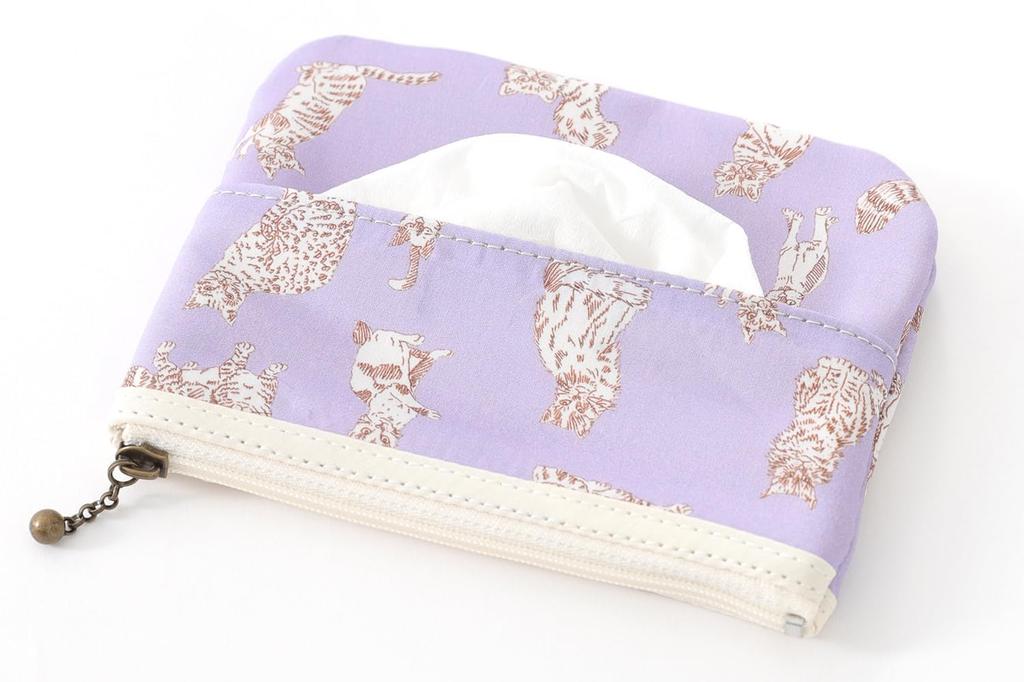 DDintex FLORET LONDON Tissue Pouch Miao X 11cm 02, Lavender, 13.5 [Liberty Print]