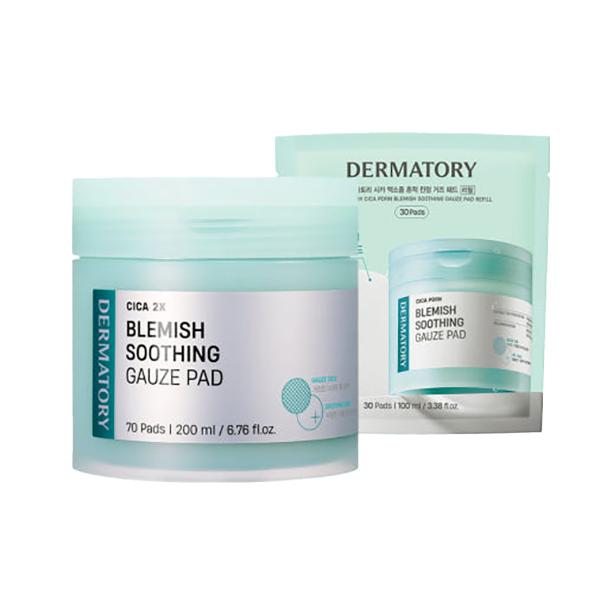 

Dermatory Cica Exosome Blemish Calming Gauze Toner Pad Special Set (70 Pads + 70 Refill)
