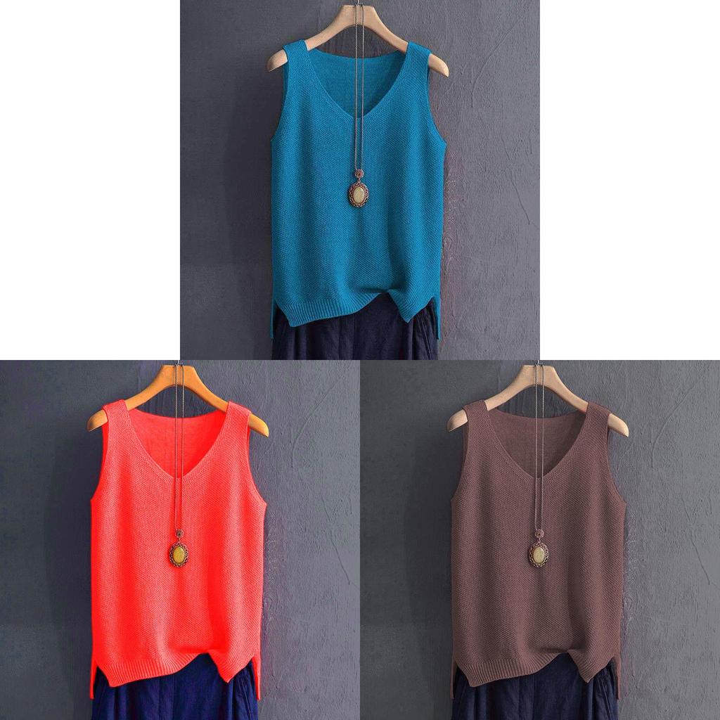 Summer Womens Loose Knit Tank Top With Ice Silk Fabric For Casual Wear