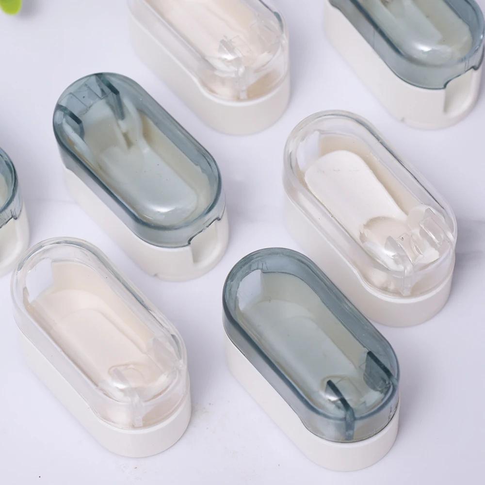 1-5Pcs Toothbrush Holders With Cover Punch-free Wall-mounted Toothbrush Holders Self-adhesive Dust-free Bathroom Storage Racks