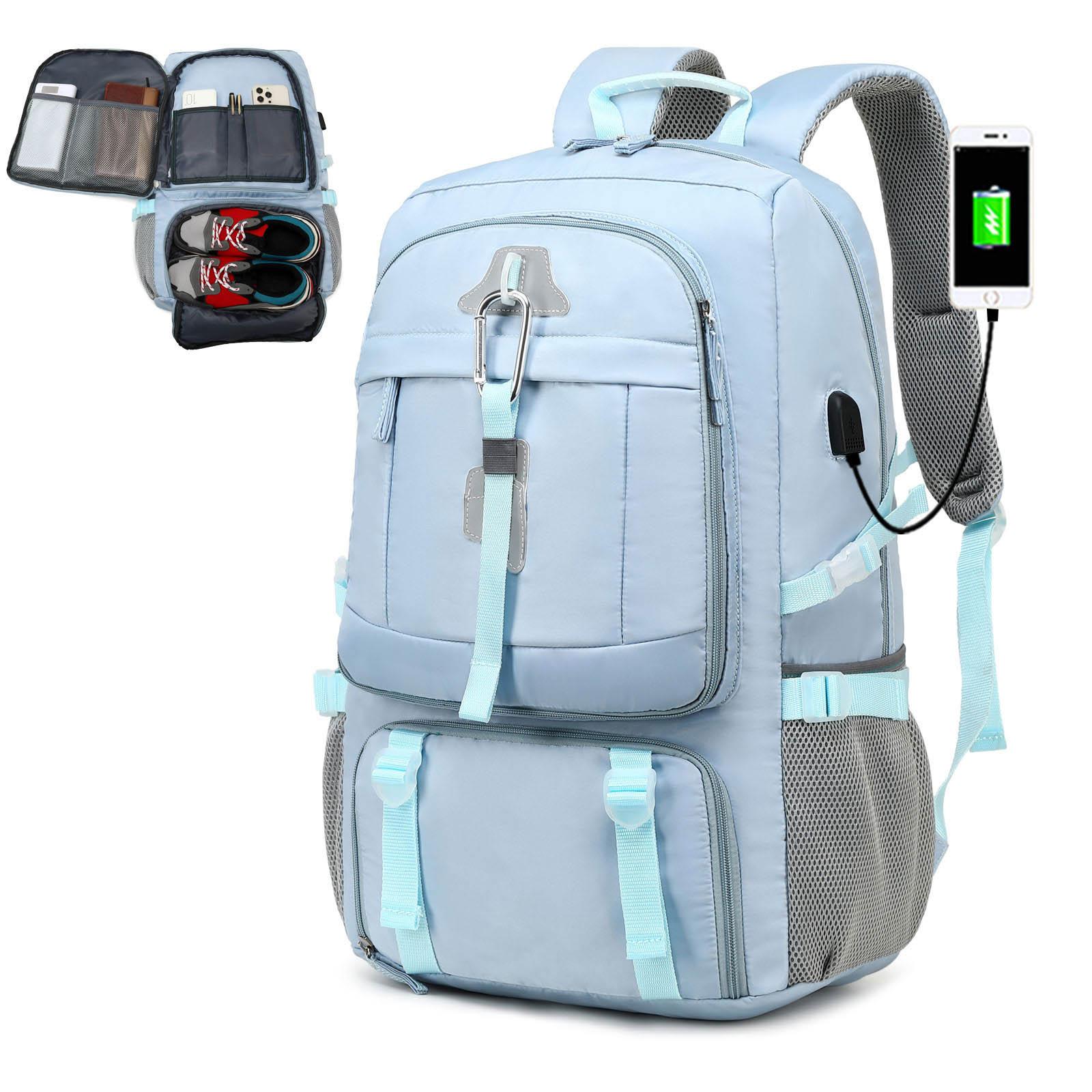 

Мужской дорожный рюкзак 50 л, водонепроницаемый, большой вместимости, рюкзак для походов и кемпинга с отделением для обуви 17 Inches