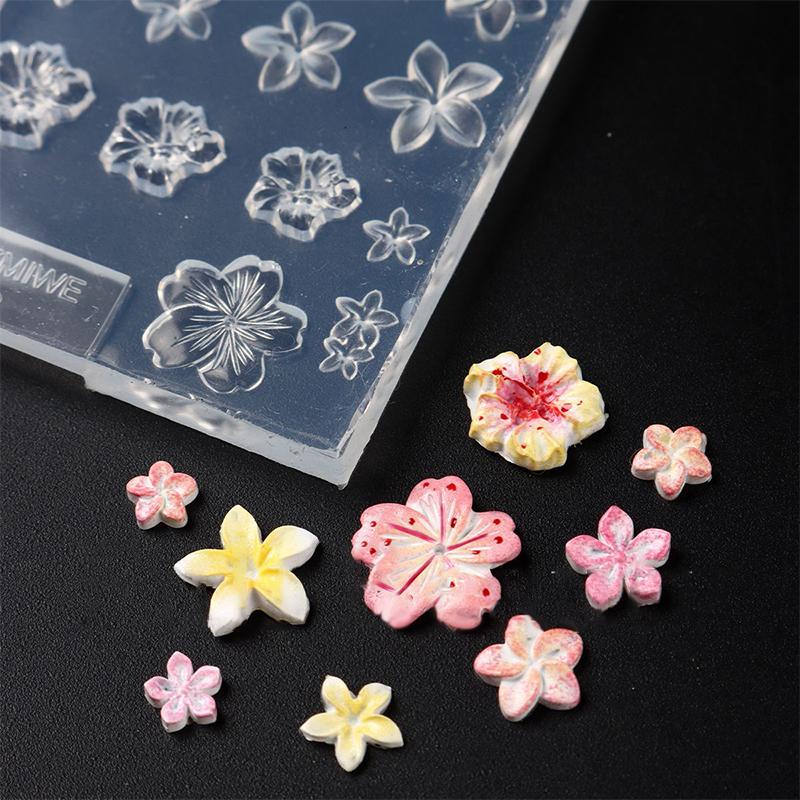 Handmade Diy Frangipani Silicone Nail Art Mold For Manicure Fashionable Flower Nail Art Design Mould High Transparent Template