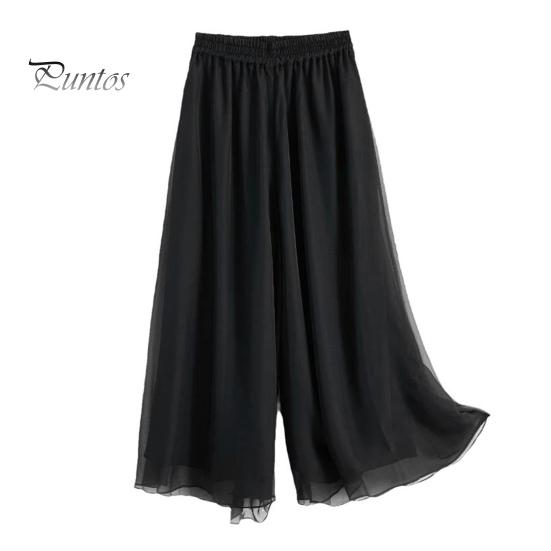 

Женские танцевальные брюки, эластичные двухслойные повседневные брюки с высокой талией и широкими штанинами, однотонные свободные брюки для отпуска, путешествий, длинные брюки XL чёрный