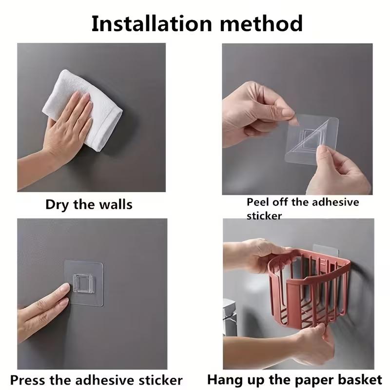 Creative Punch-Free Toilet Paper Shelf Storage Rack Bathroom Kitchen Tissue Box Wall-Mounted Paper Storage Box Paper Holder