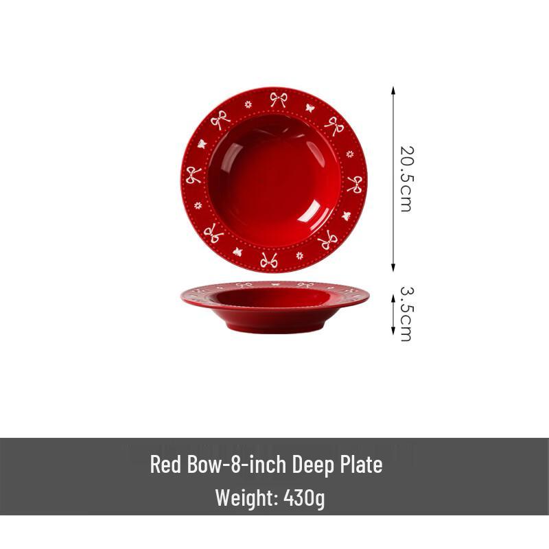 OIMG Bowknot Ceramic Dinner Plate
