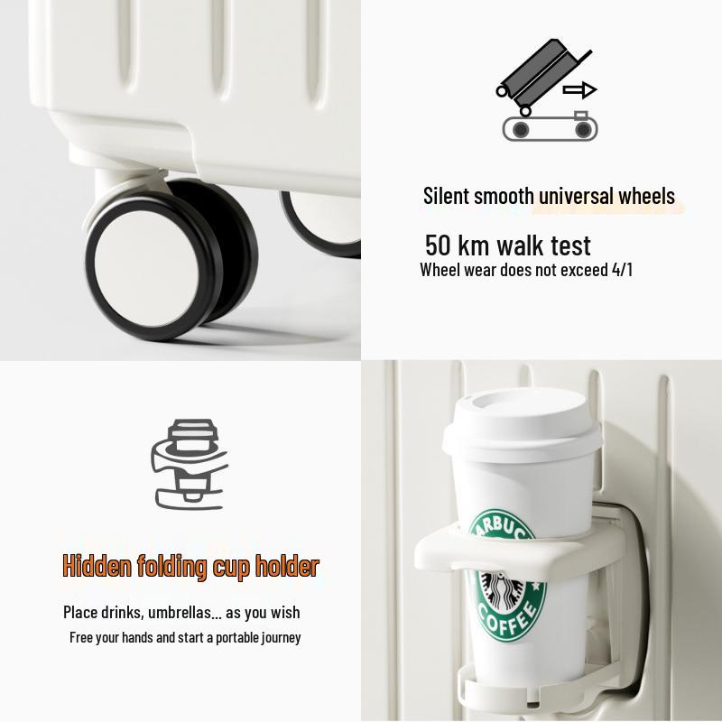 Durable Large Capacity Trolley Suitcase with Combination Lock and Universal Wheels