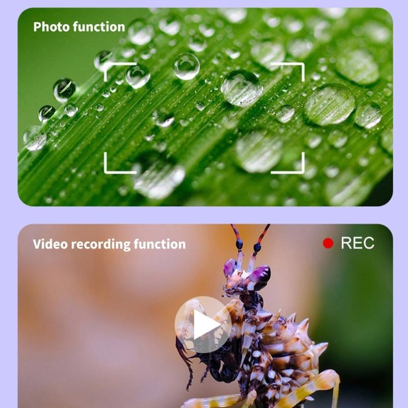 Handheld Kids Microscope Toy 500X 2 Display LED Light Educational Gift For Boys Girls Age 3 13