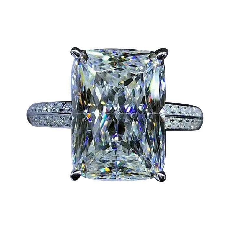 Fashion Big Square Crystal Stone Women Wedding Bridal Ring Luxury Engagement Party Anniversary Best Gift Large Rings