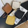 White Shoulder Bag Pu Leather Crossbody Bag Simple Small Square Bag  Outdoor
