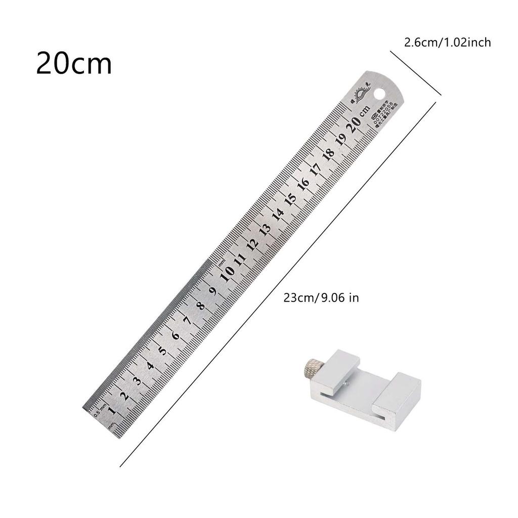 Stainless Steel Precision Rulers Double Sided Carpentry Positioning Limit Block Measuring Woodworking Marking Gauge 15/20/30cm