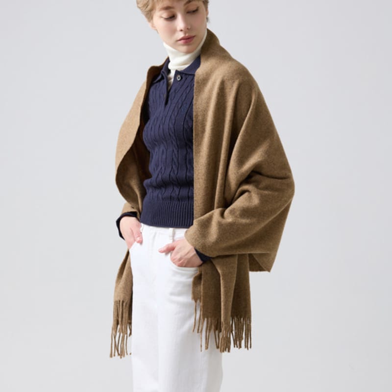 ABRAHAM MOON Merino Wolle Schal 70cm - Kamel